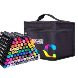 DELI maletin de tela 80 rotuladores doble punta colores surtidos