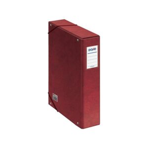 DOHE Caja de proyectos carton forrado lomo 70mm con etiqueta 245x350mm rojo