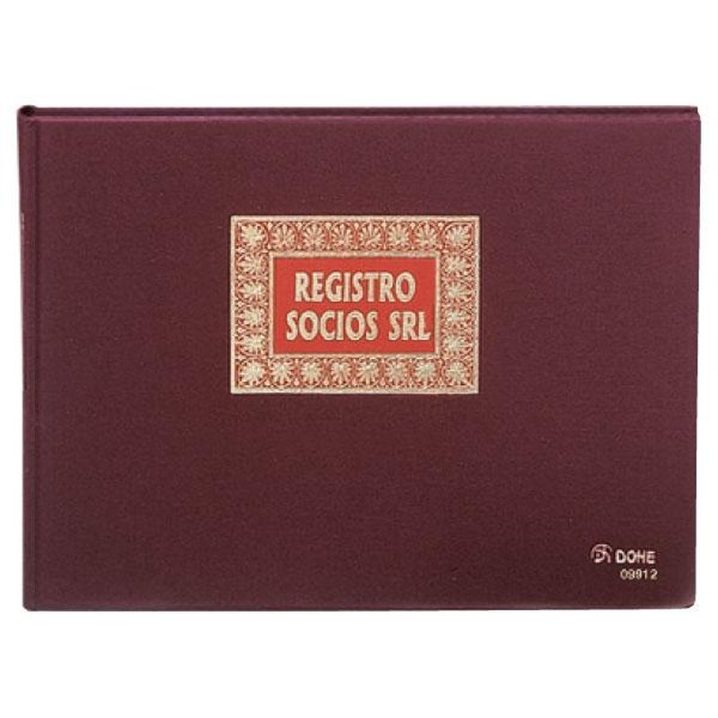 DOHE Libro registro de socios SRL forrado tela 100h numeradas folio apaisado