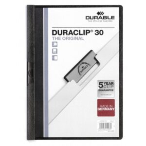 Durable Dosier con clip  Duraclip - PVC - A4 - 30 hojas - Color negro