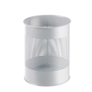 DURABLE Papelera metalica redonda 15l gris
