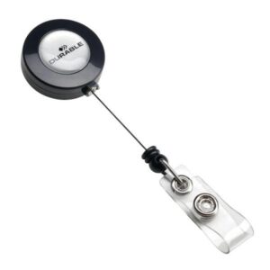 DURABLE Paq.10 cordones extensibles con boton y pinza 80cm antracita