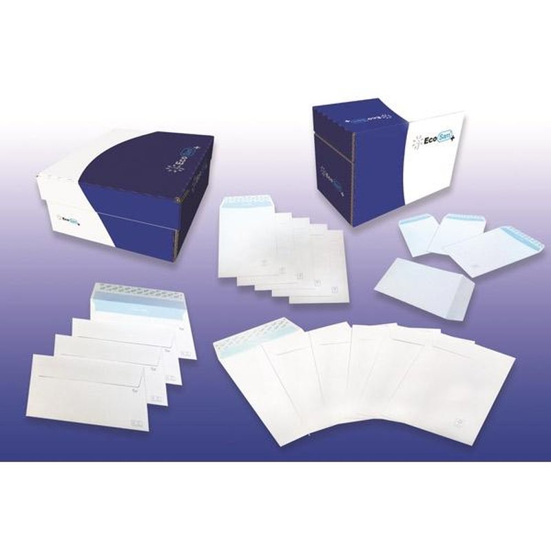 ECOSAM C.500 sobres FSC ventana derecha tira silicona 105g 115x225mm blanco