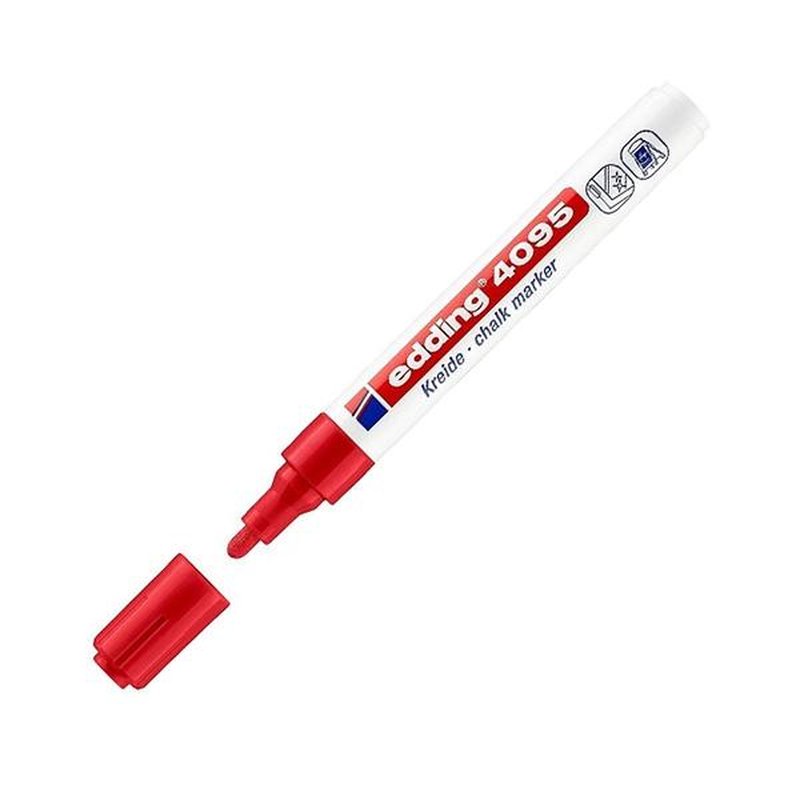 EDDING Marcador tiza liquida 4095 punta conica trazo 2-3mm rojo