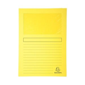 EXACOMPTA Paq.25 subcarpetas con ventana 120g 22x31cm amarillo