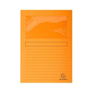 EXACOMPTA Paq.25 subcarpetas con ventana 120g 22x31cm naranja