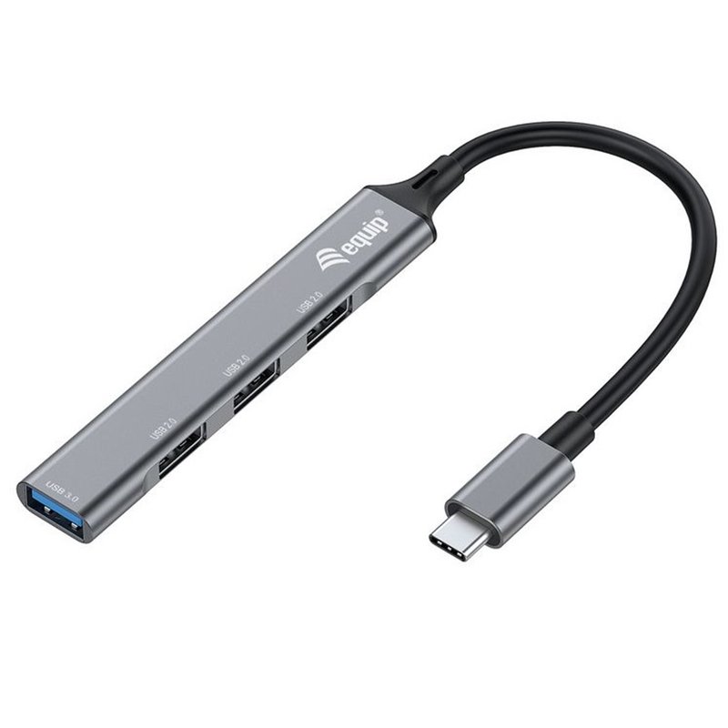 Equip 128961 hub de interfaz USB 3.2 Gen 1 (3.1 Gen 1) Type-C 5000 Mbit/s Negro, Gris