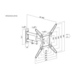 Equip Soporte de pared para TV de movimiento completo de 23"-55