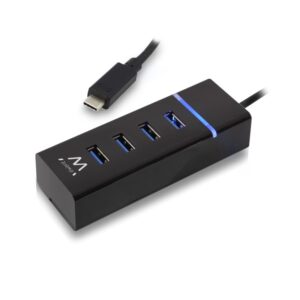 Ewent EW1137 hub de interfaz USB 3.2 Gen 1 (3.1 Gen 1) Type-C 5000 Mbit/s Negro