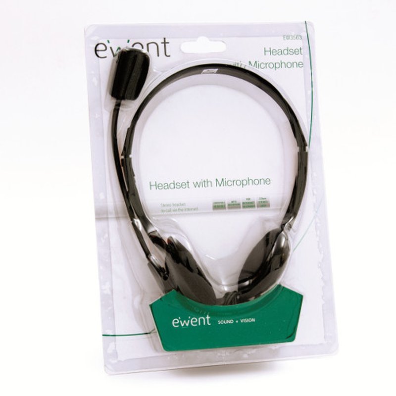 Ewent EW3563 auricular y casco Auriculares Alámbrico Diadema Llamadas/Música Negro - Imagen 3