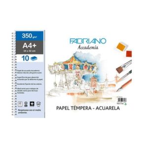 FABRIANO BLOC ESPIRAL PAPEL ACUARELA 10H 350G A4+