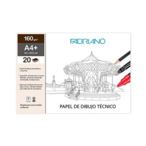 FABRIANO PAQ.10 LAMINAS DIBUJO LINEAL 160G A4