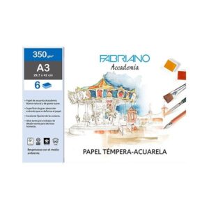 FABRIANO PAQ.6 LAMINAS ACUARELA 350G A3