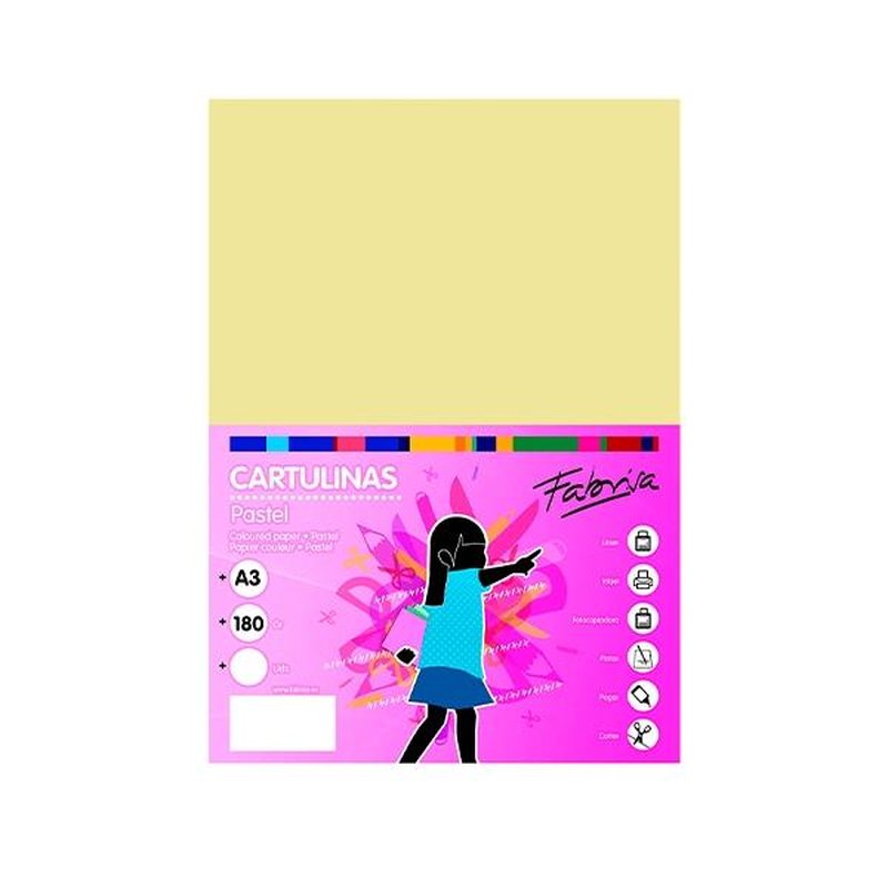 FABRISA Pack de 50 Cartulina 180gr A3 crema FABRISA Pack de 50 Cartulina 180gr A3 crema