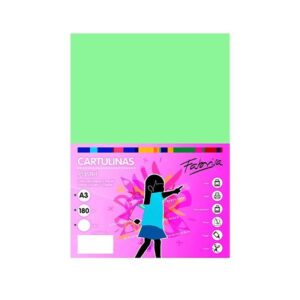 FABRISA Pack de 50 Cartulina 180gr A3 verde laguna