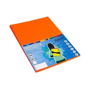 FABRISA Paq.100h papel color 80g A4 naranja azafran