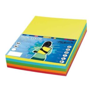 FABRISA Paq.100h papel color 80g A4 surtidos vivos