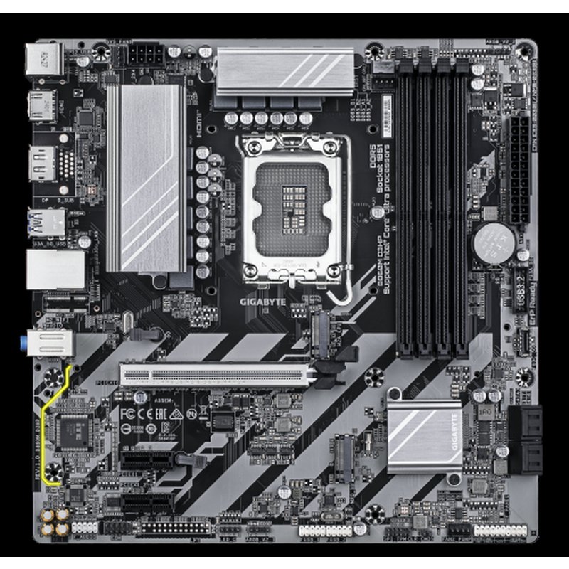GIGABYTE B860M D3HP Placa base - CPUs Intel Core Ultra, VRM de 4+1+2+1 fases, hasta 9066MHz DDR5, 2xPCIe 4.0 M.2, LAN GbE, USB 3.2 Gen 1 - Imagen 2