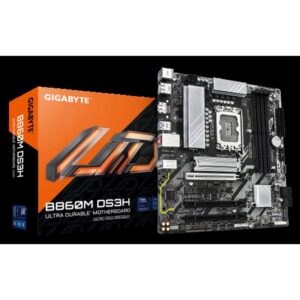 GIGABYTE B860M DS3H Placa base - CPUs Intel Core Ultra, VRM de 5+1+2+1 fases, hasta 9066MHz DDR5, 1xPCIe 5.0 + 1xPCIe 4.0 M.2, LAN 2,5 GbE, USB 3.2 Gen 2