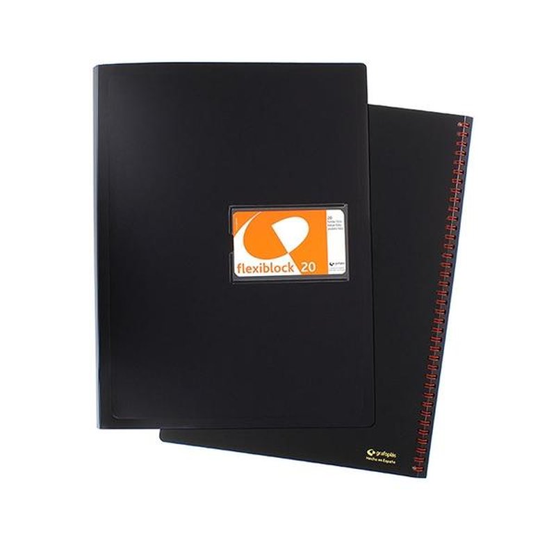 GRAFOPLAS Carpeta 20 fundas espiral oculto 80 micras folio