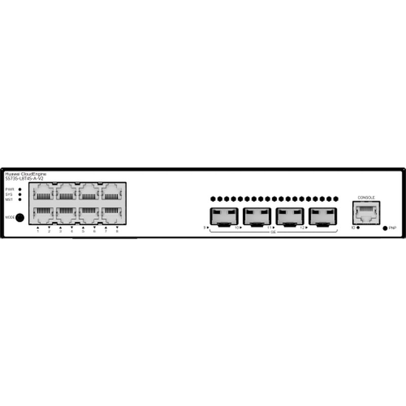 Huawei CloudEngine S5735-L8T4S-A-V2 Gestionado L3 Gigabit Ethernet (10/100/1000) 1U Negro, Plata - Imagen 2