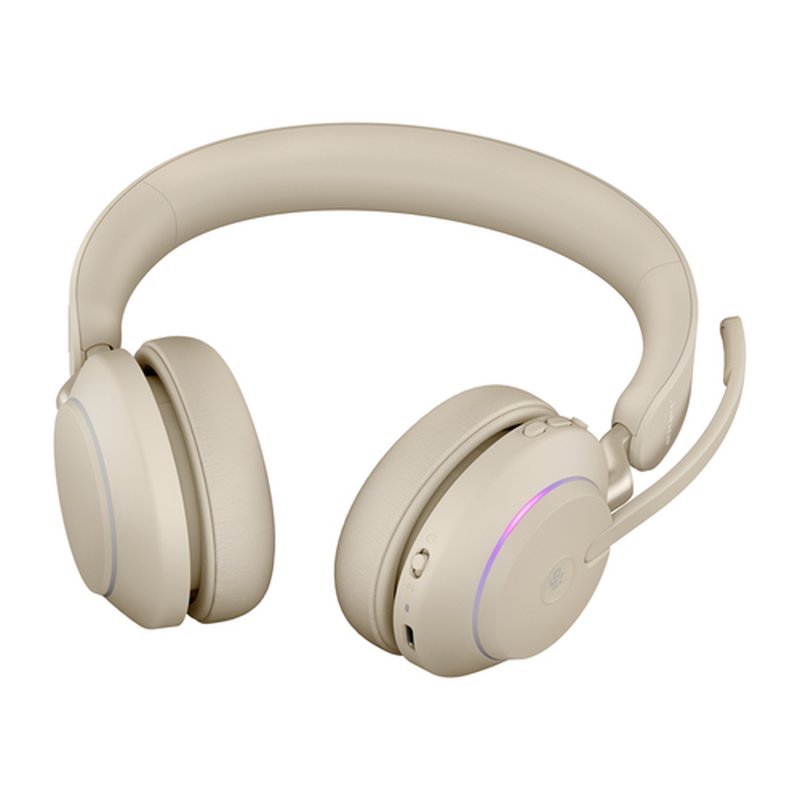 Jabra Evolve2 65, MS Stereo Auriculares Inalámbrico Diadema Oficina/Centro de llamadas USB Tipo C Bluetooth Beige - Imagen 4