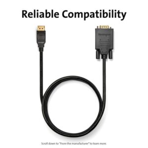 Kensington Cable unidireccional pasivo DisplayPort 1.2 (M) a VGA (M), 1,8 m Kensington Cable unidireccional pasivo DisplayPort 1.2 (M) a VGA (M), 1,8 m