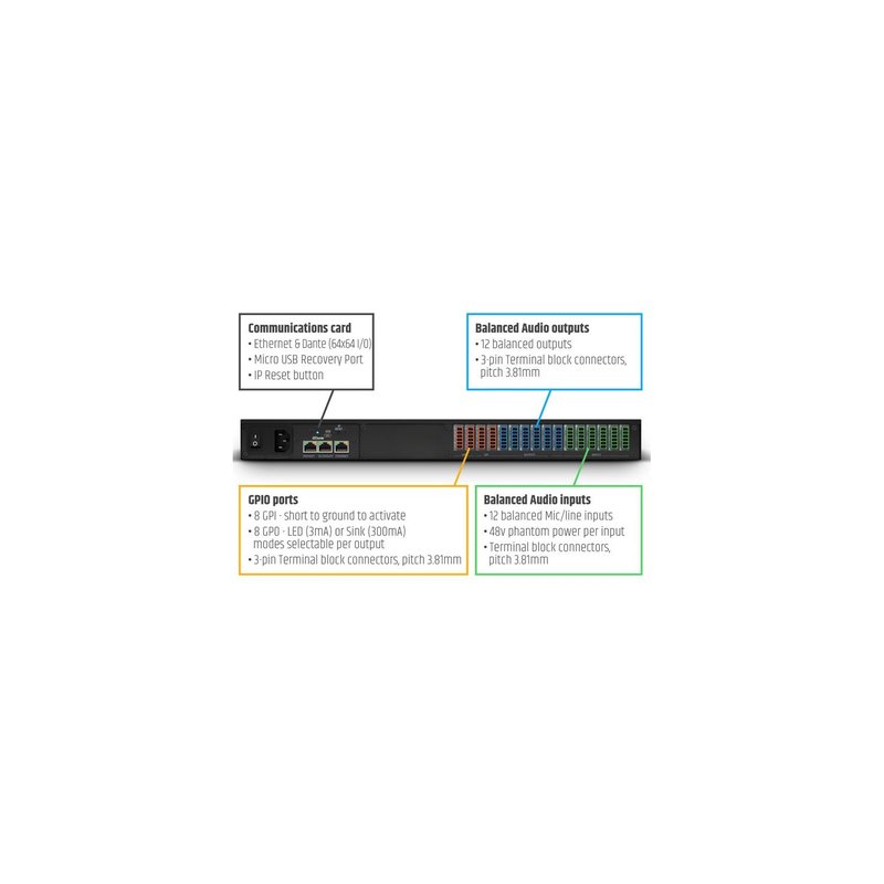 LD SYSTEMS INTEGRATION SERIE ZONE X (LDZONEX1212D) HYBRID ARCHITECTURE DSP MATRIX 12 IN / 12 OUT + DANTE WARRANTY 5 YEARS (PU5) - Imagen 3