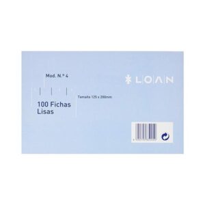 LOAN Paq.100 fichas rayadas n.4 12,5x20cm