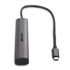 Lindy 43385 hub de interfaz USB Tipo C 10000 Mbit/s Gris Lindy 43385 hub de interfaz USB Tipo C 10000 Mbit/s Gris