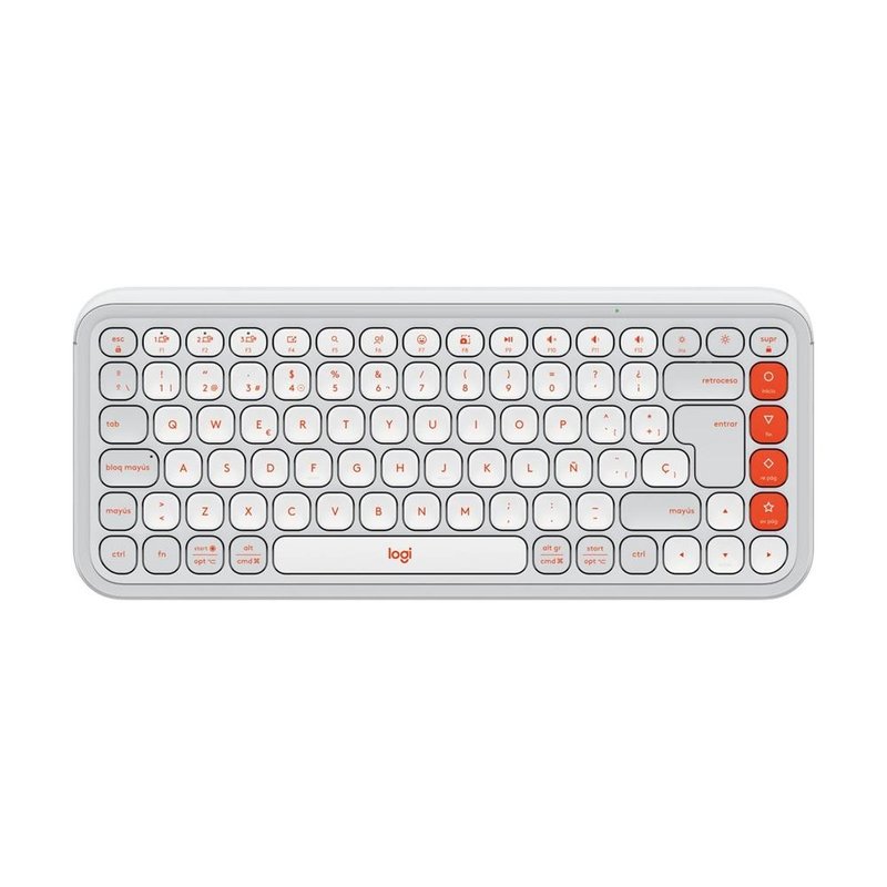 Logitech POP ICON COMBO, combinación de teclado y ratón Bluetooth, escritura cómoda, teclas y botones programables, clics discretos, Easy-Switch hasta 3 dispositivos: Blanco
