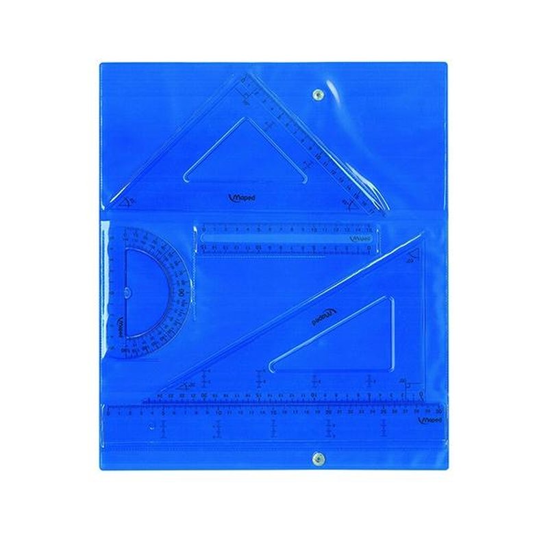 MAPED KIT TRAZADO BOLSA CON CIERRE REGLA 30CM REGLA 15CM ESCUADRA 45º CARTABON 60º Y SEMICIRCULO 180º MAPED KIT TRAZADO BOLSA CON CIERRE REGLA 30CM REGLA 15CM ESCUADRA 45º CARTABON 60º Y SEMICIRCULO 180º