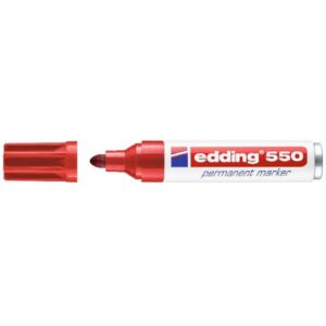 MARCADOR PERMANENTE PUNTA REDONDA 3-4MM 550 ROJO EDDING 550-02