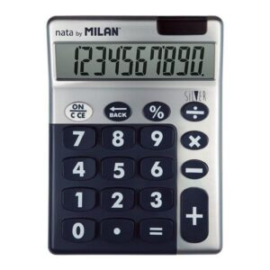 MILAN Calculadora sobremesa Silver 10 digitos azul