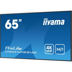 iiyama LH6541UHS-B1AG pantalla de señalización 163,8 cm (64.5") LCD 500 cd / m² 4K Ultra HD Negro 24/7