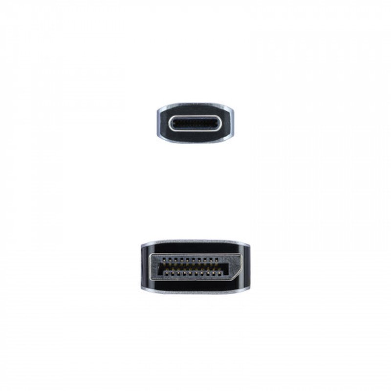 Nanocable 10.15.5002 adaptador de cable de vídeo 1,8 m USB Tipo C DisplayPort Aluminio, Negro - Imagen 3