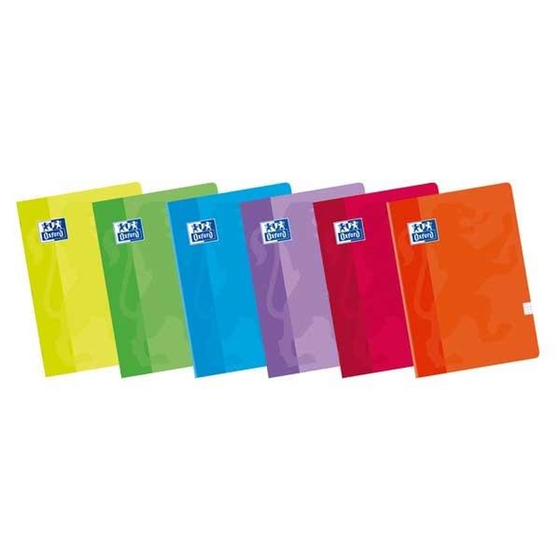 OXFORD LIBRETA GRAPADA 48H 90G CUADRICULA 4X4MM CON MARGEN A5+ COLORES SURTIDOS