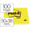 PACK 12 BLOCS 100 HOJAS NOTAS ADHESIVAS 38X51MM CANARY YELLOW SIN ENCELOFANADO INDIVIDUAL 653-E POST-IT 7100290163