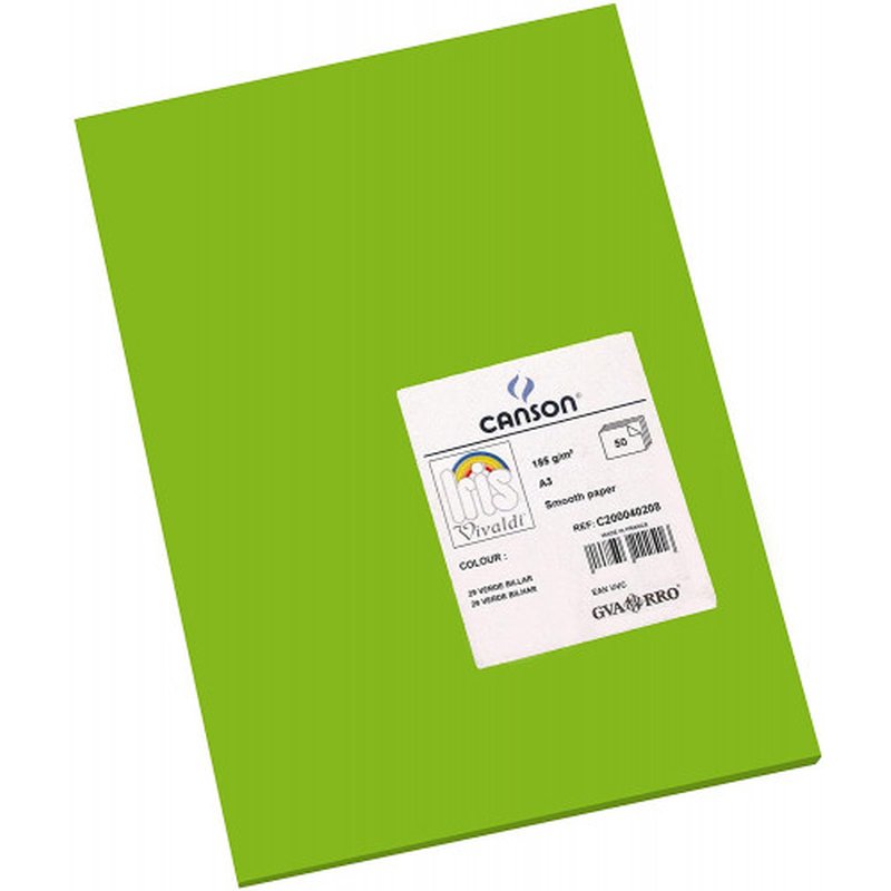 PACK 50 HOJAS CARTULINA IRIS A3 185G VERDE BILLAR CANSON C200040208 PACK 50 HOJAS CARTULINA IRIS A3 185G VERDE BILLAR CANSON C200040208