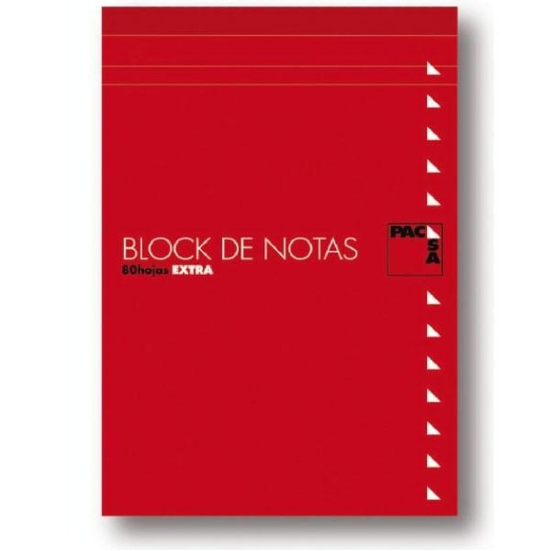 PACSA Bloc notas con tapa 80h 60g liso folio