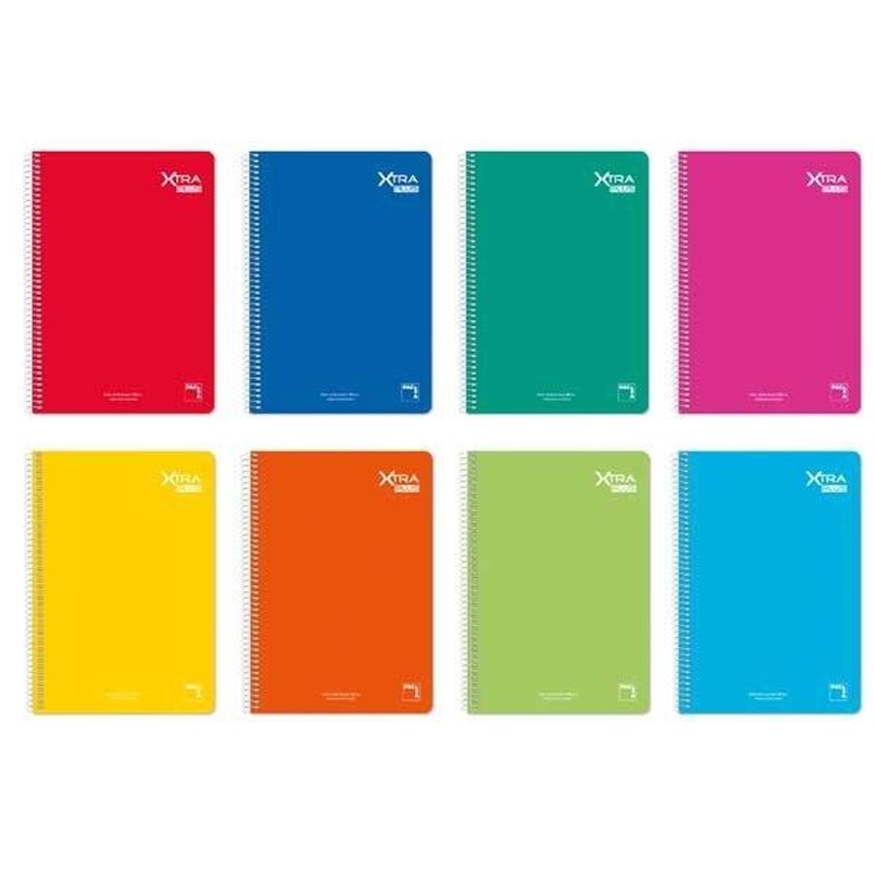 PACSA Cuaderno Xtra Plus tapa contracolada 80h 90g horizontal cuarto colores surtidos PACSA Cuaderno Xtra Plus tapa contracolada 80h 90g horizontal cuarto colores surtidos