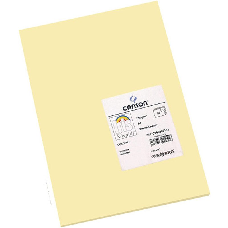 PAQUETE 50 HOJAS CARTULINA IRIS A4 185G CREMA GUARRO CANSON C200040153 PAQUETE 50 HOJAS CARTULINA IRIS A4 185G CREMA GUARRO CANSON C200040153