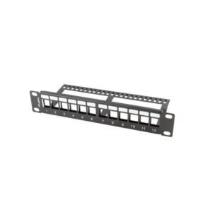 PATCH PANEL LANBERG 12 PUERTOS 1U RACK 19-ORGANIZADOR MODULOS KEYSTONE NEGRO