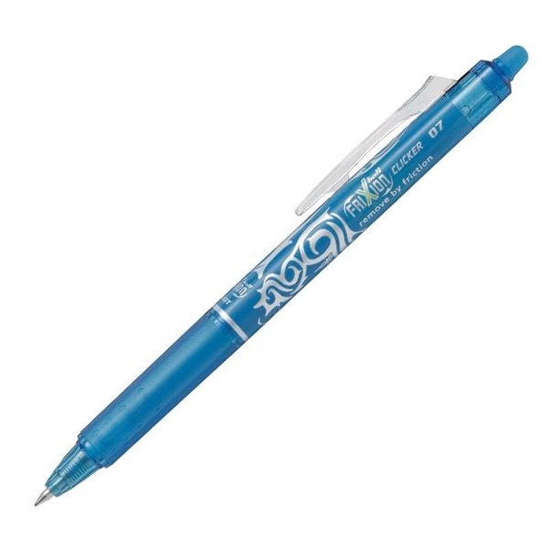 PILOT Boligrafo borrable retractil Frixion Clicker punta bola azul claro