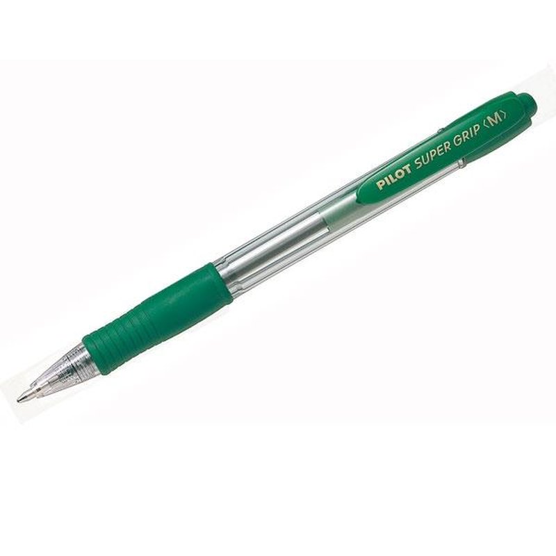 PILOT Boligrafo retractil Supergrip tinta aceite trazo 0,4mm verde