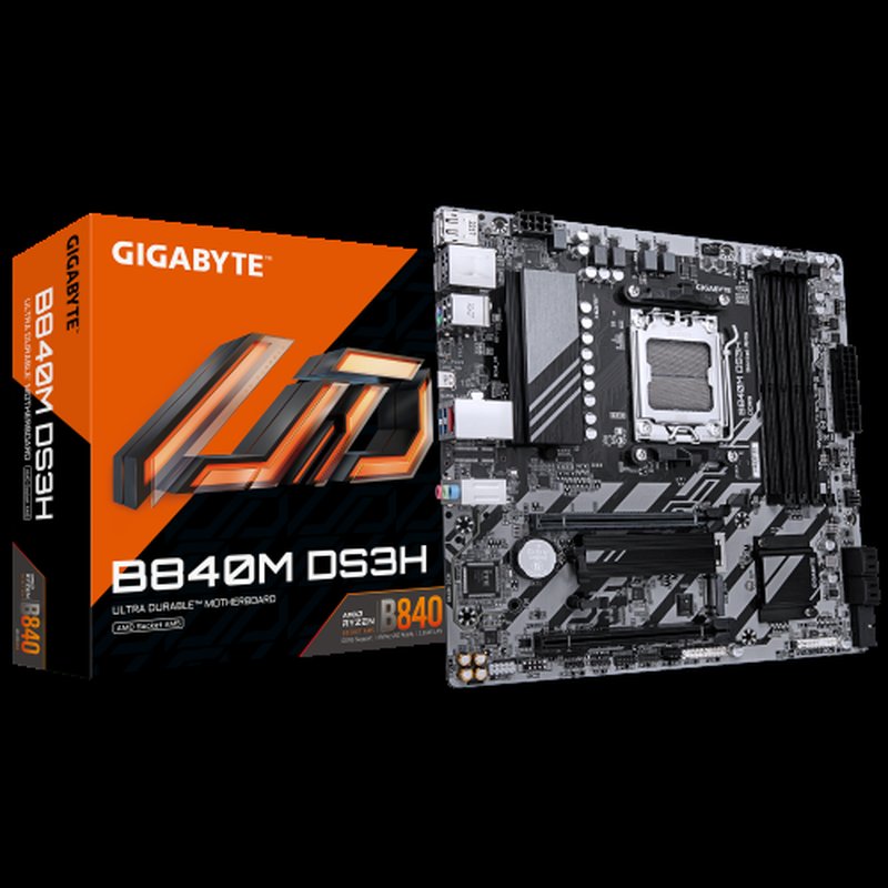 PLACA BASE GIGABYTE B840M DS3H M-ATX AM5 DDR5 PLACA BASE GIGABYTE B840M DS3H M-ATX AM5 DDR5