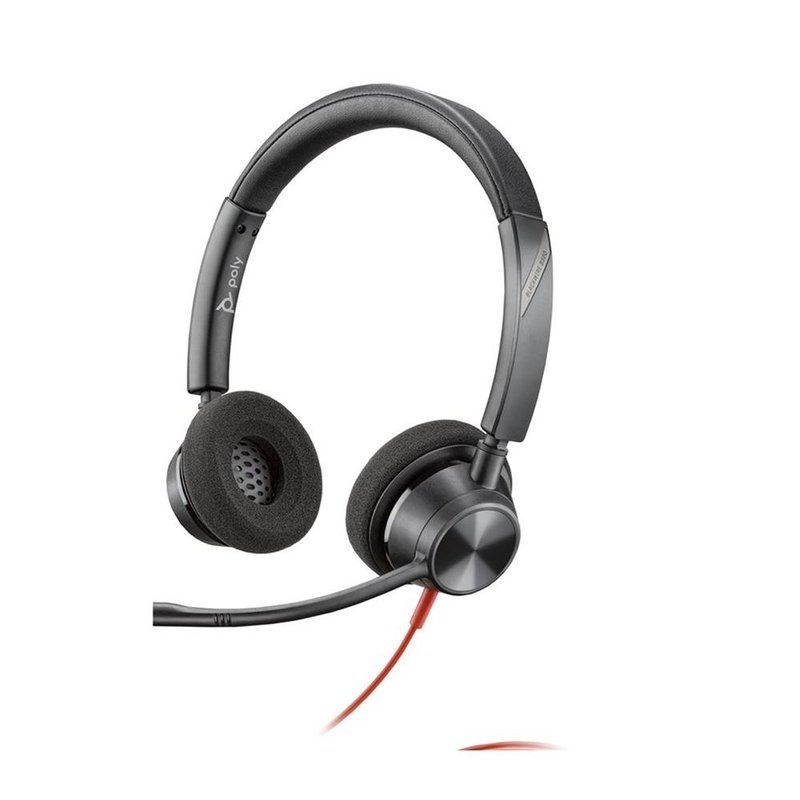 POLY Auriculares estéreo Blackwire 3320 con certificación Microsoft Teams USB-C + Adaptador USB-C/A