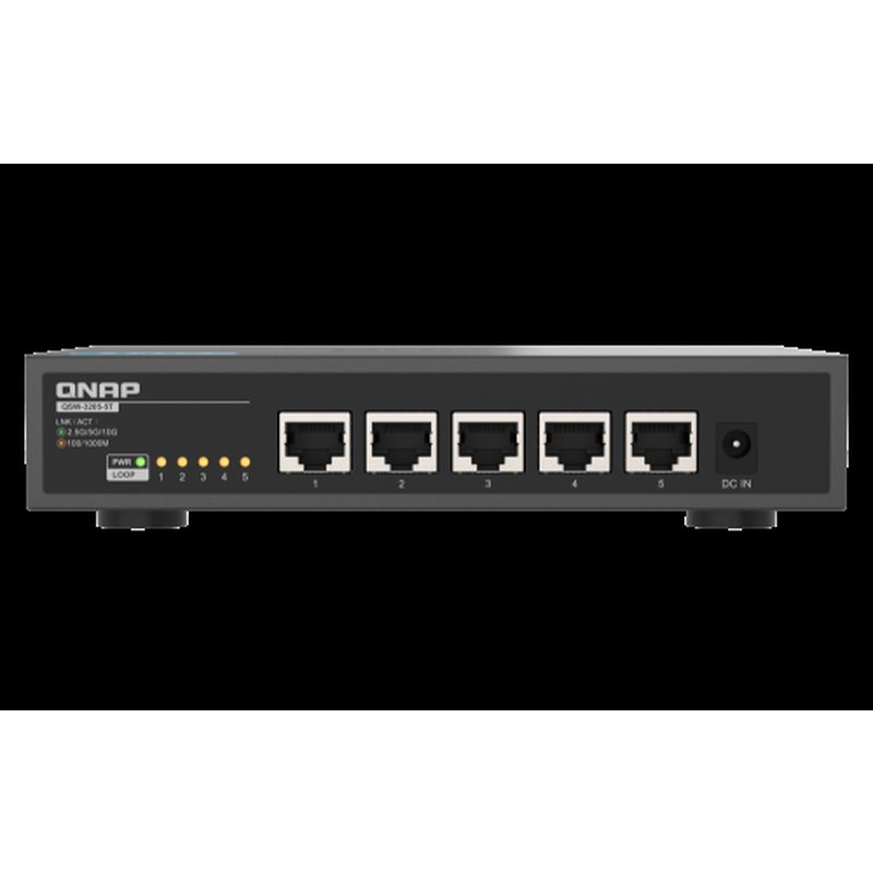 QNAP QSW-3205-5T switch No administrado 10G Ethernet (100/1000/10000) Escritorio Negro
