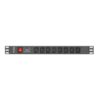 REGLETA LANBERG 1U 16A RACK 19 8X SOCKET IEC C13 NEGRO 2M
