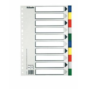 Esselte 11610 lengüeta de índice Separador en blanco con pestaña Cartón, Polipropileno (PP) Multicolor